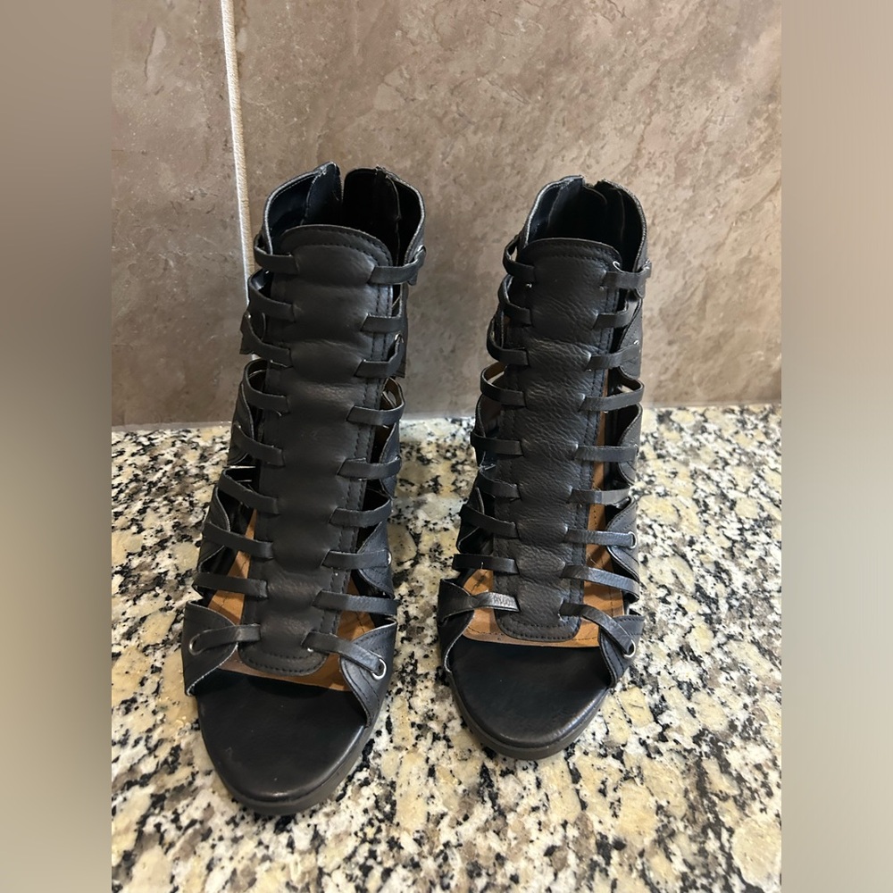 Black block heels